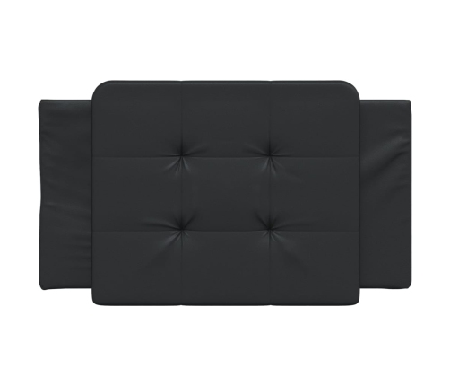 Cabecero de cama acolchado cuero sintético negro 80 cm