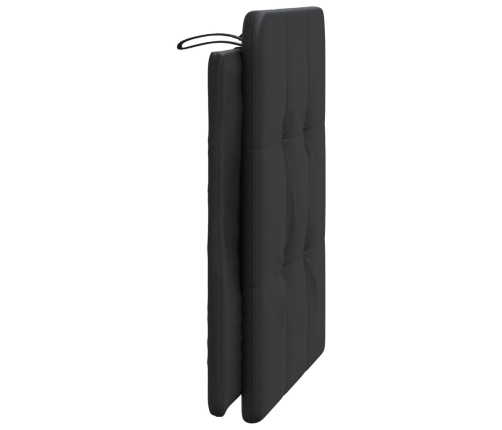 Cabecero de cama acolchado cuero sintético negro 80 cm