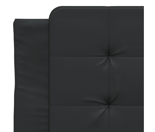 Cabecero de cama acolchado cuero sintético negro 80 cm