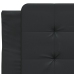 Cabecero de cama acolchado cuero sintético negro 80 cm