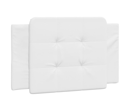 Cabecero de cama acolchado cuero sintético blanco 80 cm