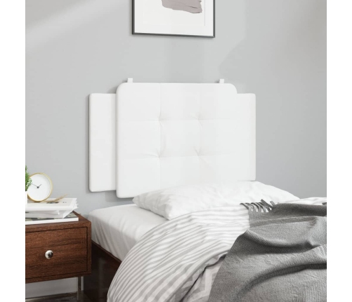 Cabecero de cama acolchado cuero sintético blanco 80 cm