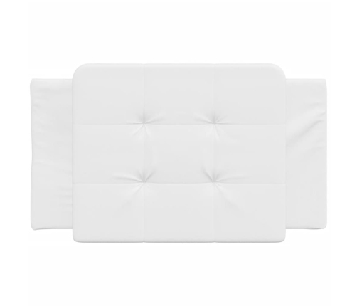 Cabecero de cama acolchado cuero sintético blanco 80 cm