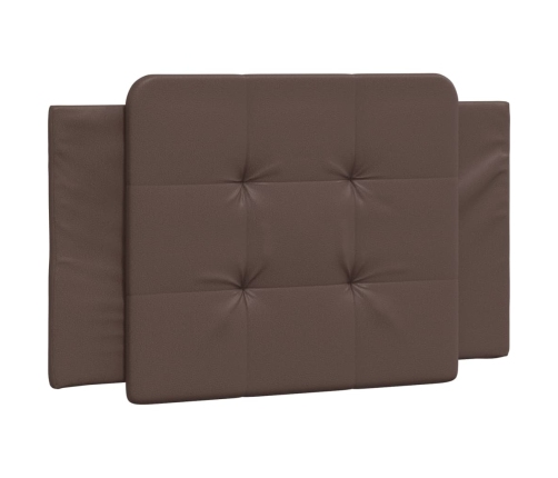 Cabecero de cama acolchado cuero sintético marrón 80 cm