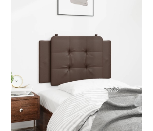 vidaXL Cabecero de cama acolchado cuero sintético marrón 80 cm