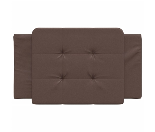 vidaXL Cabecero de cama acolchado cuero sintético marrón 80 cm