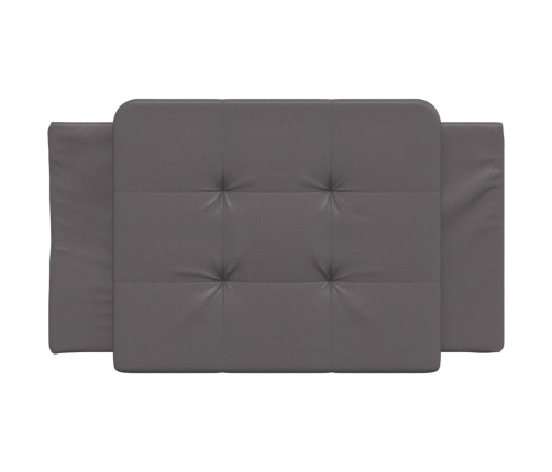 Cabecero de cama acolchado cuero sintético gris 80 cm