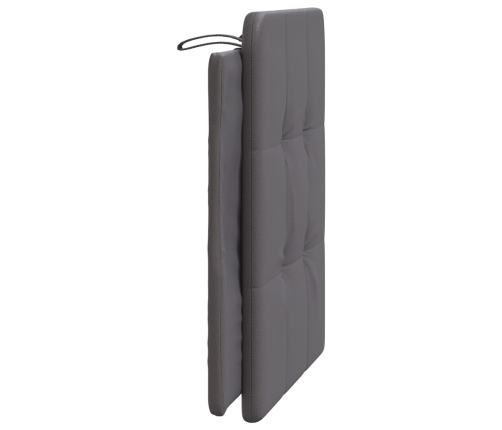 Cabecero de cama acolchado cuero sintético gris 80 cm