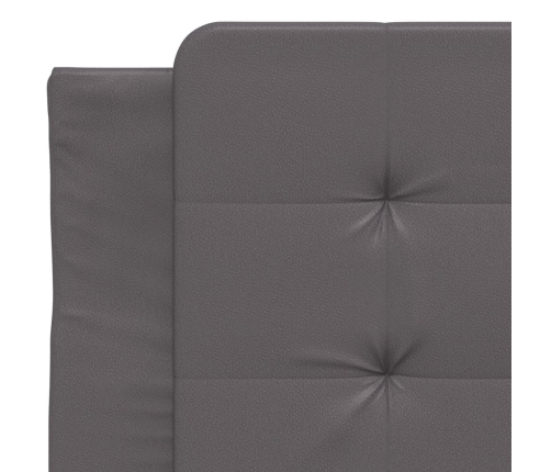 Cabecero de cama acolchado cuero sintético gris 80 cm