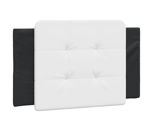 Cabecero de cama acolchado cuero sintético blanco y negro 80 cm