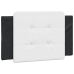 Cabecero de cama acolchado cuero sintético blanco y negro 80 cm