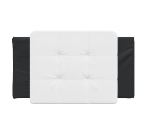 Cabecero de cama acolchado cuero sintético blanco y negro 80 cm