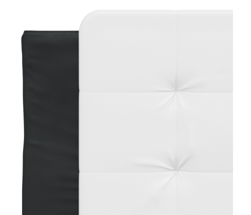 Cabecero de cama acolchado cuero sintético blanco y negro 80 cm