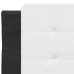 Cabecero de cama acolchado cuero sintético blanco y negro 80 cm