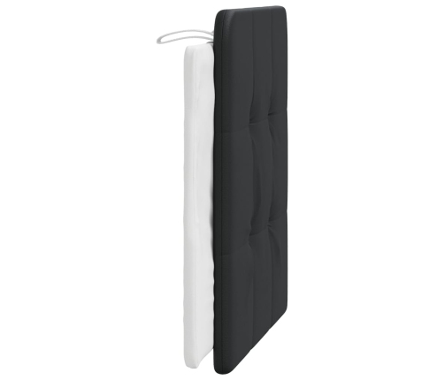 Cabecero de cama acolchado cuero sintético negro y blanco 80 cm