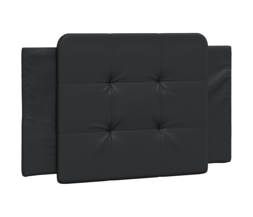 Cabecero de cama acolchado cuero sintético negro 90 cm