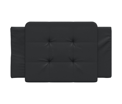 Cabecero de cama acolchado cuero sintético negro 90 cm