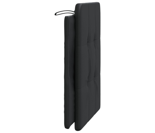 Cabecero de cama acolchado cuero sintético negro 90 cm