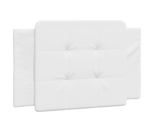 Cabecero de cama acolchado cuero sintético blanco 90 cm