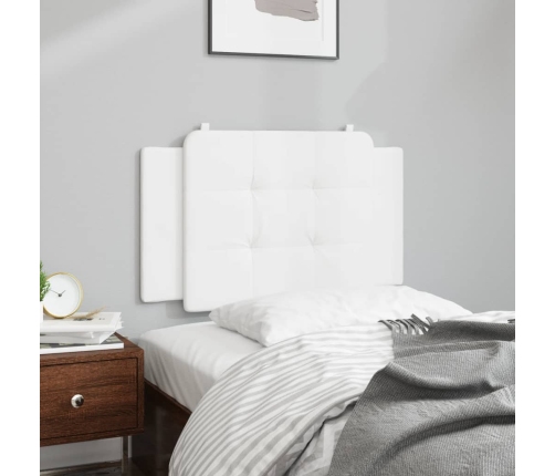 Cabecero de cama acolchado cuero sintético blanco 90 cm