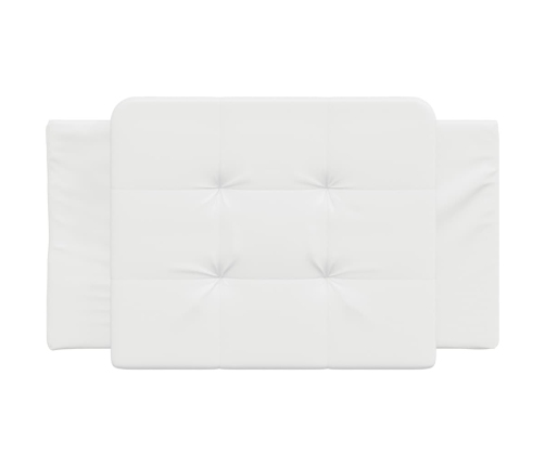 Cabecero de cama acolchado cuero sintético blanco 90 cm