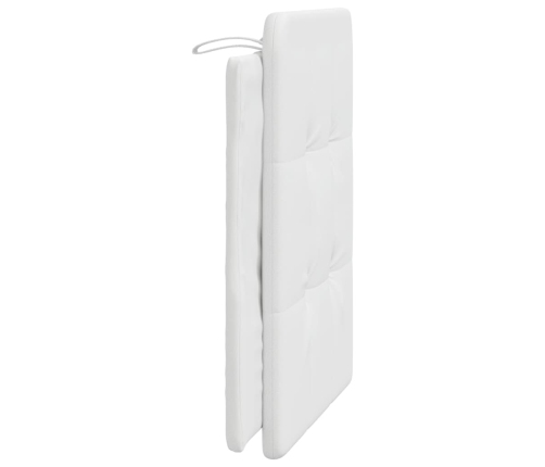 Cabecero de cama acolchado cuero sintético blanco 90 cm