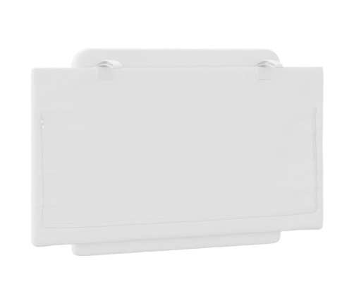 Cabecero de cama acolchado cuero sintético blanco 90 cm