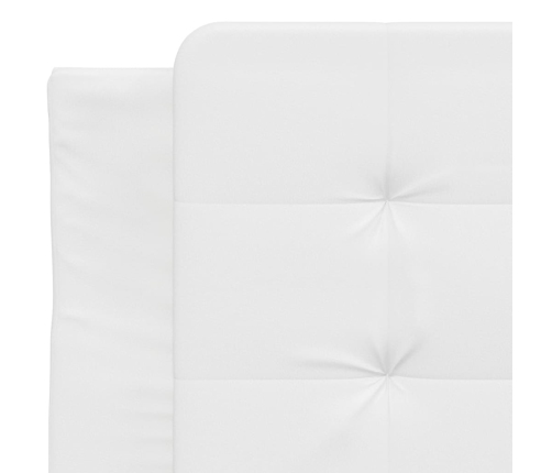 Cabecero de cama acolchado cuero sintético blanco 90 cm