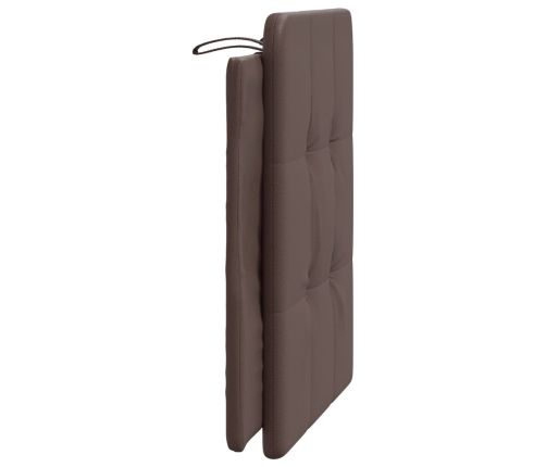 Cabecero de cama acolchado cuero sintético marrón 90 cm