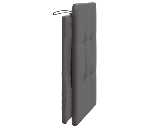 Cabecero de cama acolchado cuero sintético gris 90 cm