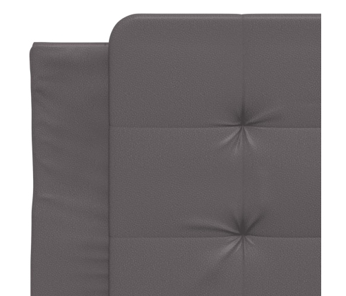 Cabecero de cama acolchado cuero sintético gris 90 cm