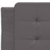 Cabecero de cama acolchado cuero sintético gris 90 cm