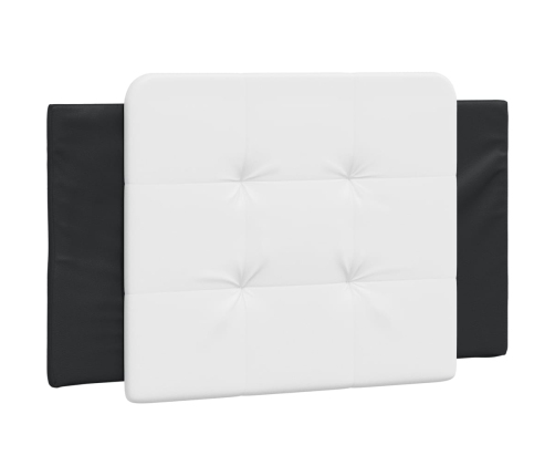 Cabecero de cama acolchado cuero sintético blanco y negro 90 cm