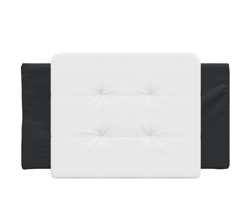 Cabecero de cama acolchado cuero sintético blanco y negro 90 cm