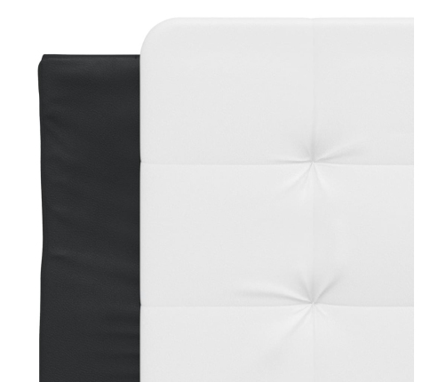 Cabecero de cama acolchado cuero sintético blanco y negro 90 cm