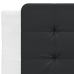 Cabecero de cama acolchado cuero sintético negro y blanco 90 cm