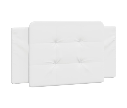 Cabecero de cama acolchado cuero sintético blanco 100 cm