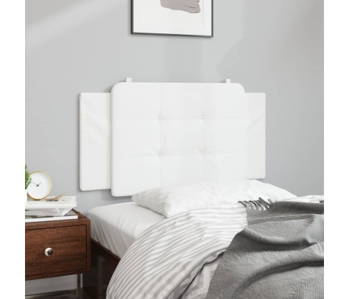 Cabecero de cama acolchado cuero sintético blanco 100 cm