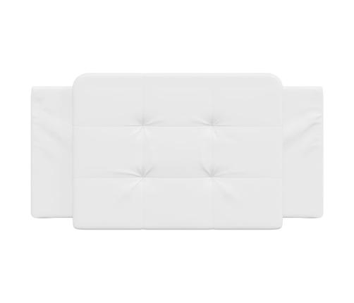 Cabecero de cama acolchado cuero sintético blanco 100 cm