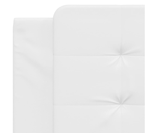 Cabecero de cama acolchado cuero sintético blanco 100 cm