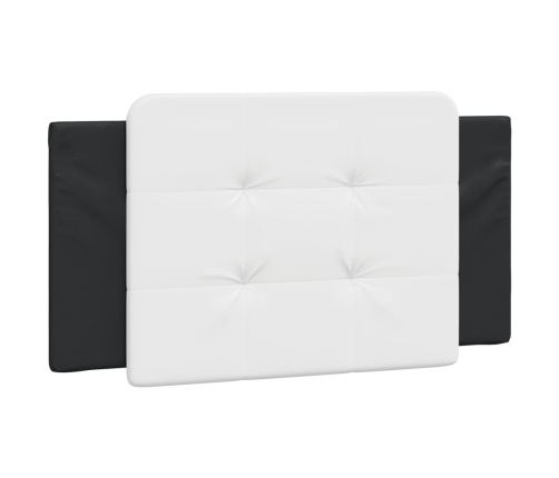 Cabecero de cama acolchado cuero sintético blanco negro 100 cm