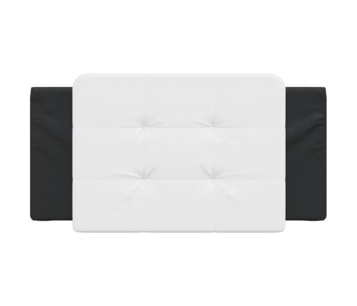 Cabecero de cama acolchado cuero sintético blanco negro 100 cm