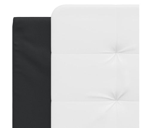 Cabecero de cama acolchado cuero sintético blanco negro 100 cm