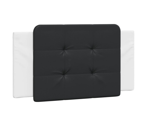 Cabecero de cama acolchado cuero sintético negro blanco 100 cm