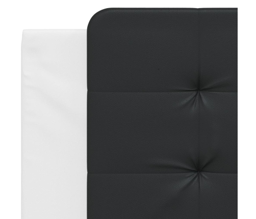 Cabecero de cama acolchado cuero sintético negro blanco 100 cm