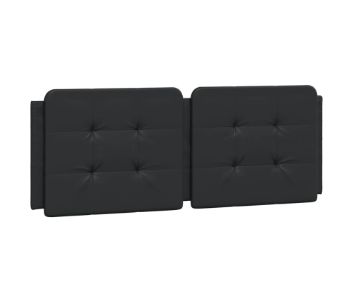 Cabecero de cama acolchado cuero sintético negro 120 cm