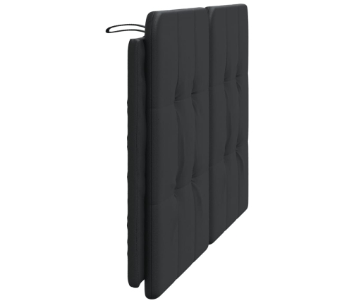 Cabecero de cama acolchado cuero sintético negro 120 cm