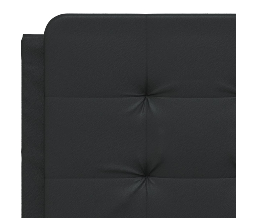 Cabecero de cama acolchado cuero sintético negro 120 cm