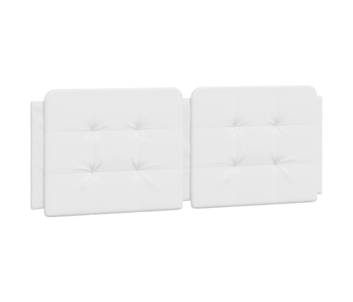 Cabecero de cama acolchado cuero sintético blanco 120 cm