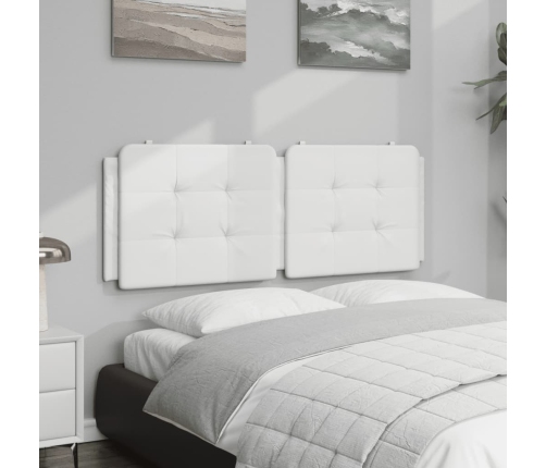 Cabecero de cama acolchado cuero sintético blanco 120 cm